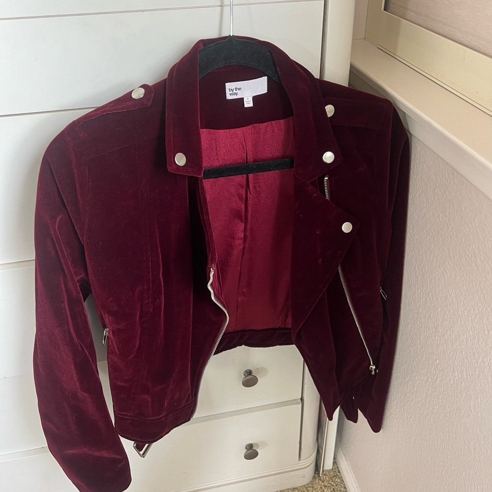 Maroon velvet jacket